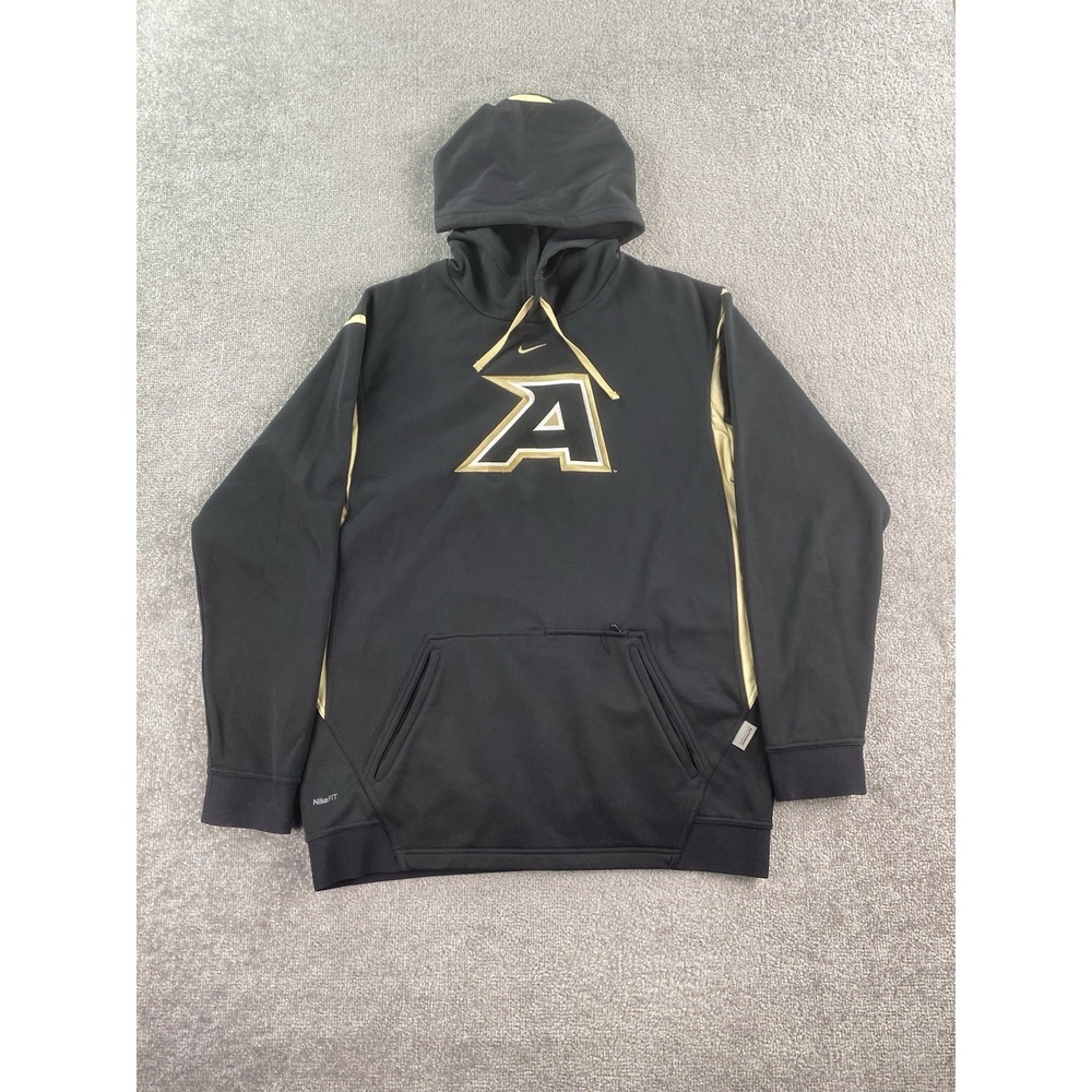 Army Black Knights Hoodie Men Medium Black Nike Team Center Swoosh Logo y2k NCAA
